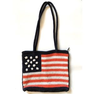 Chateau American Flag Crochet Purse